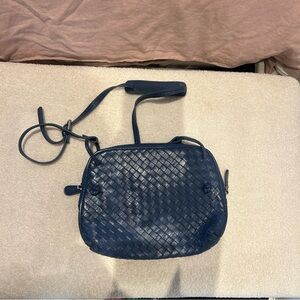 Bottega Veneta navy blue crossbody bag vintage